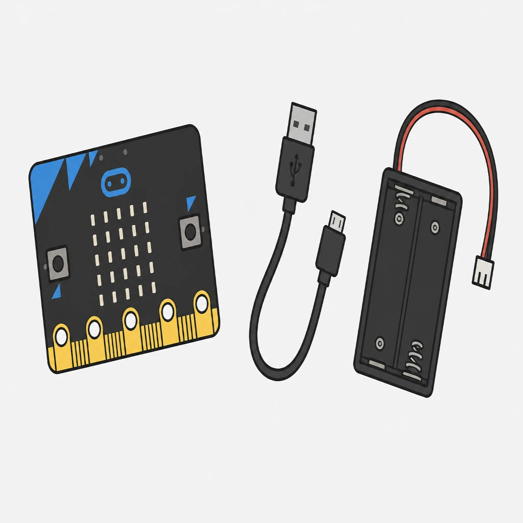 マイクロビットを使う前に準備するものの一覧イラスト