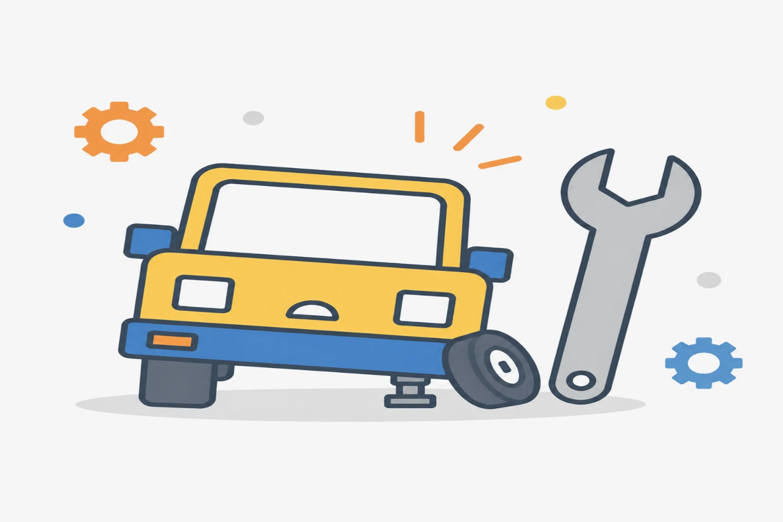 車が動かない・吹き飛ぶなどのトラブルをデバッグして直す手順を表す図解